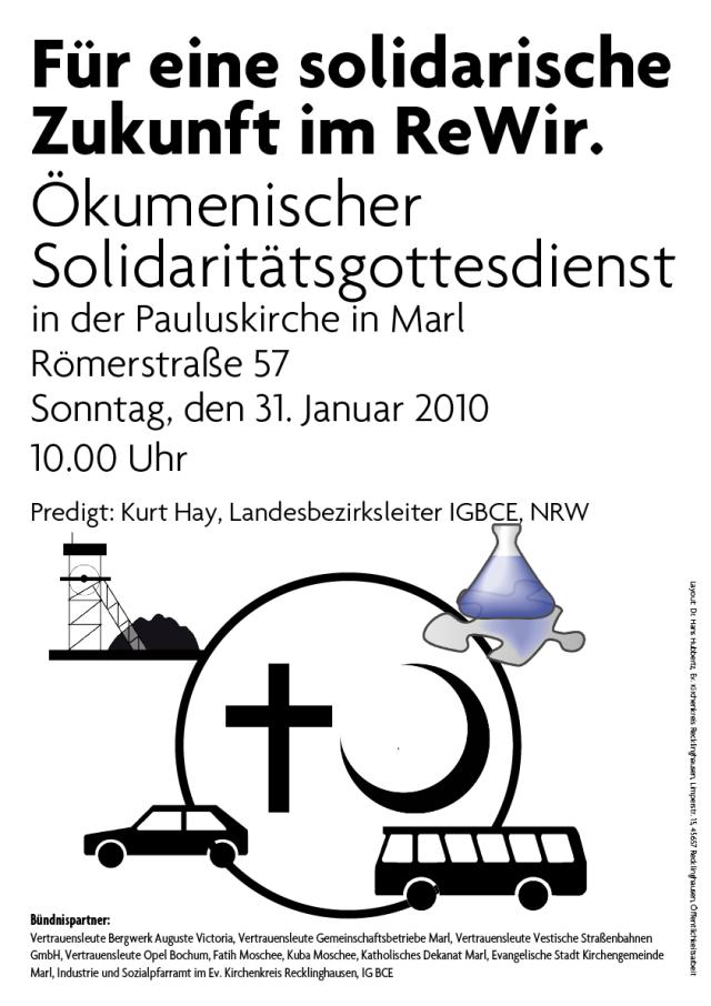 Ökumenischer Solidaritätsgottesdienst am 31. Januar 2010 - Für eine solidarische Zukunft im ReWir