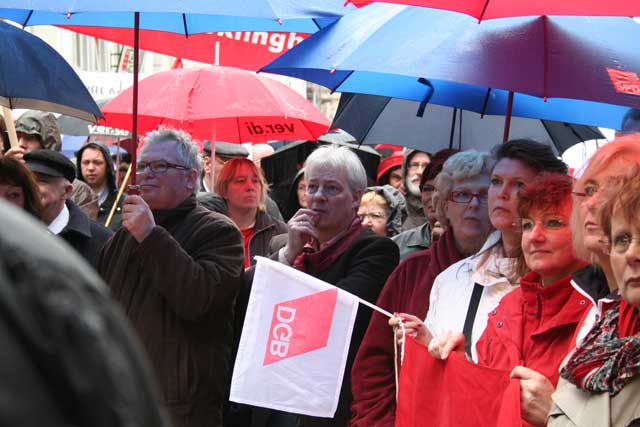 Demoteilnehmer bei Protesten gegen kommunale Verarmung in Recklinghausen am 20.4.2010