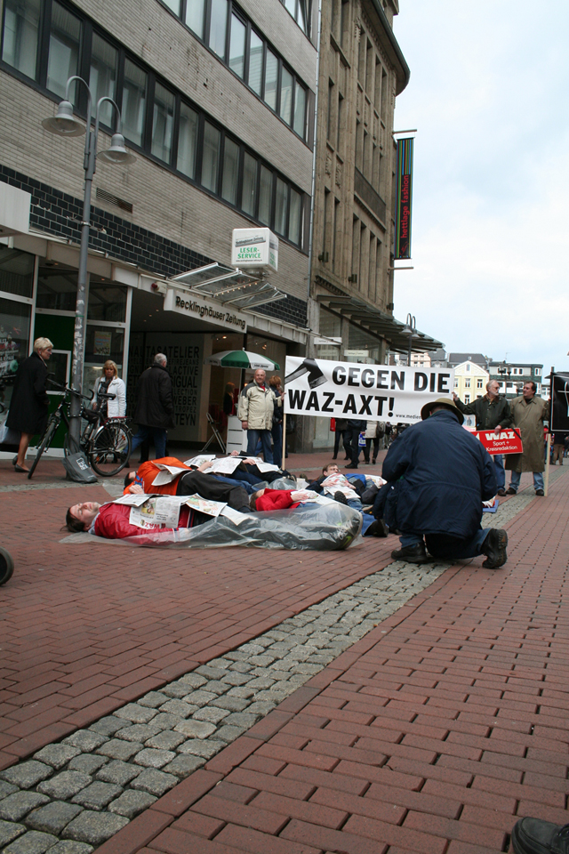 Protest gegen die beabsichtigte Schließung der WAZ-Redaktion im Vest