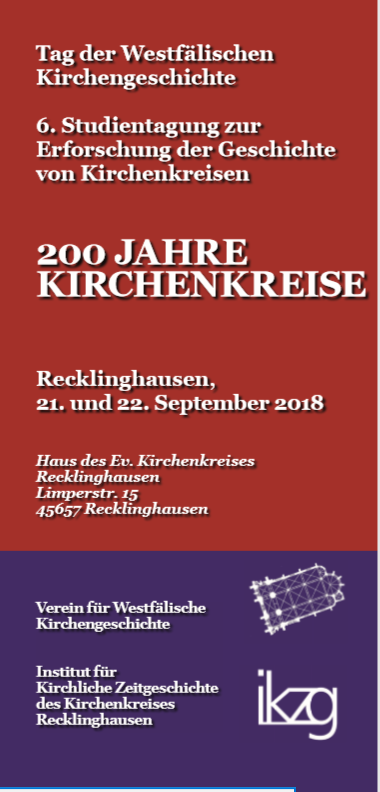 Studientag der Westfälischen Kirchengeschichte am 21. und 22. September